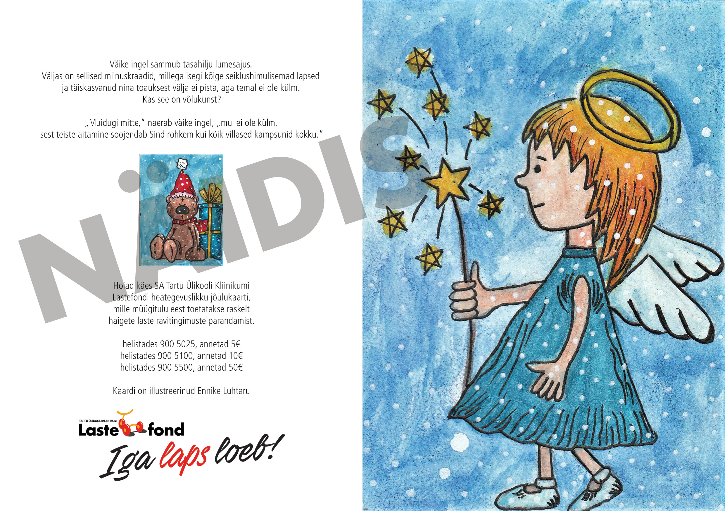 Lastefondi heategevuslik jõulukaart 2022 "Ingel" - Image 2